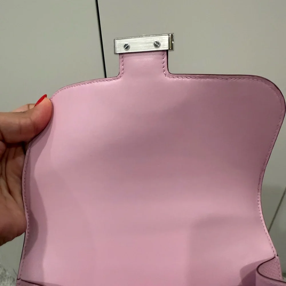 Hermès Constance 18 Mauve Sylvester Crossbody, Palladium Hardware — New w/ Box